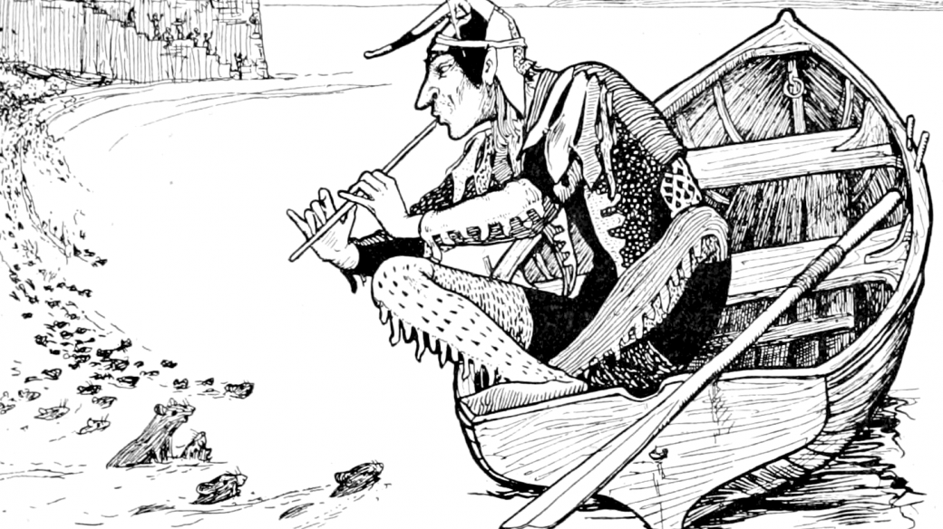 Krysař, ilustrace z knihy pohádek (1894)