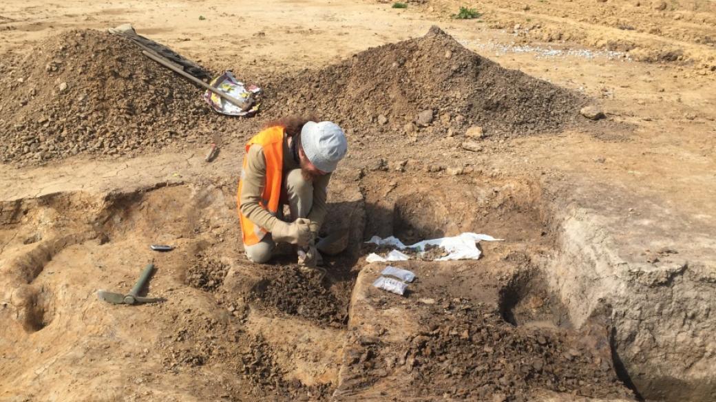 Archeologové pracují nedaleko Horusic u Veselí nad Lužnicí, na místě, kde vyroste dálnice D3