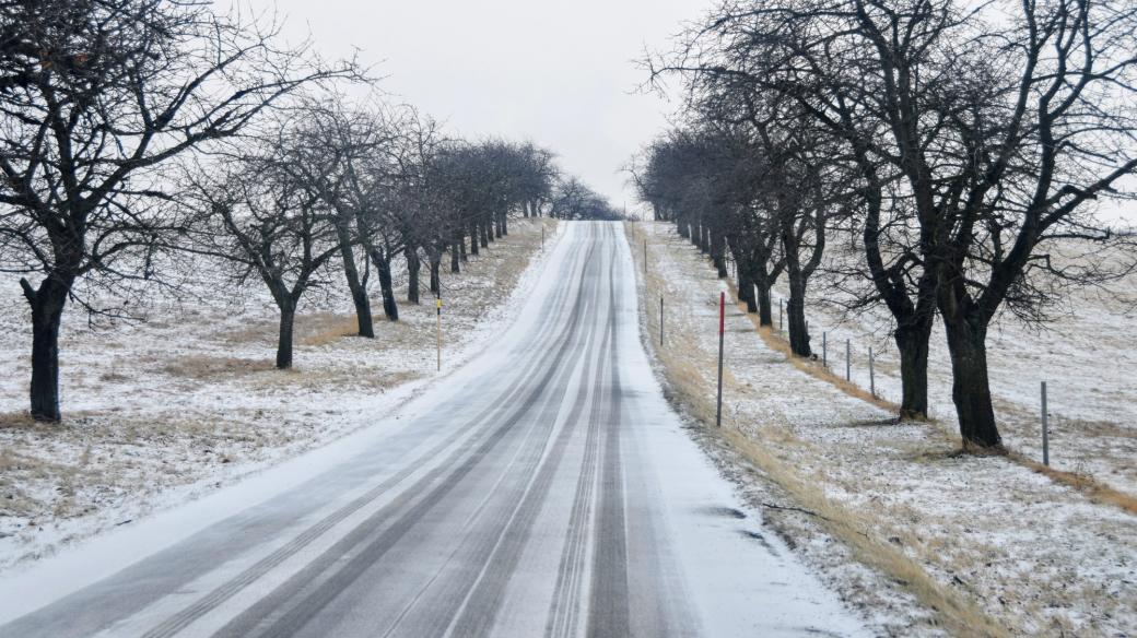 Sníh na Fulnecku v Moravskoslezském kraji