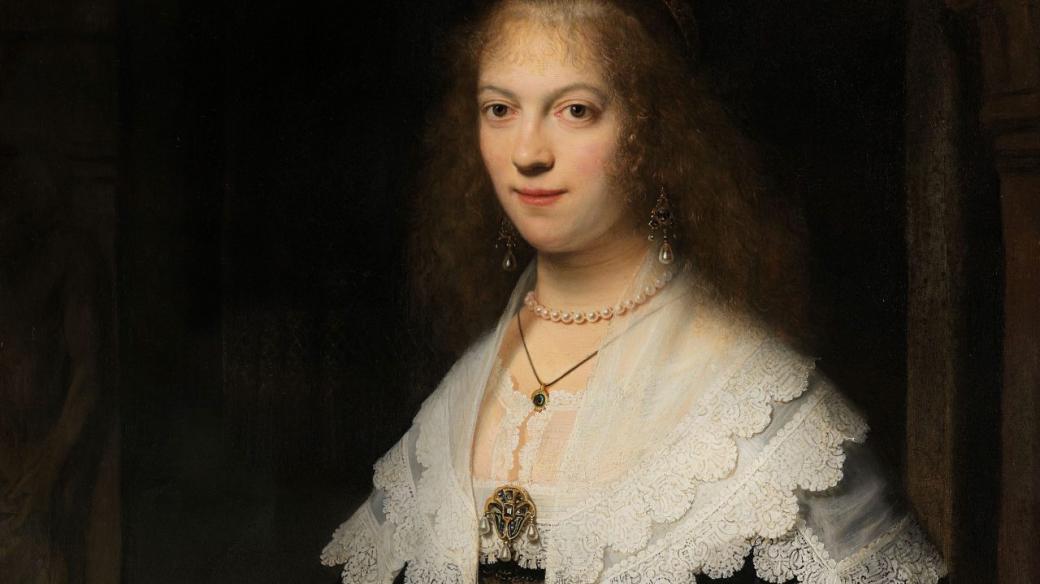 Portrait of a Woman, Possibly Maria Trip, Rembrandt van Rijn, 1639, ;