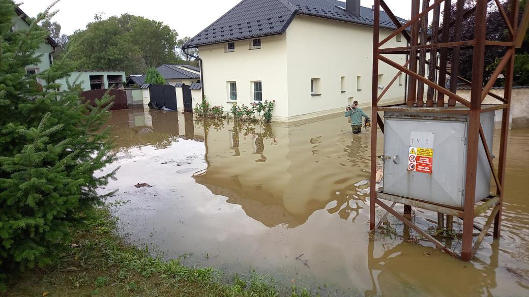 Zatopená oblast v Olomouci Chomoutově