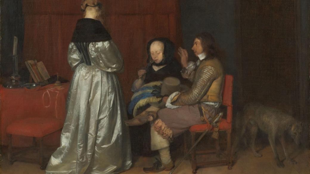 Gallant Conversation, Known as ‘The Paternal Admonition’, Gerard ter Borch (II), c. 1654; ;