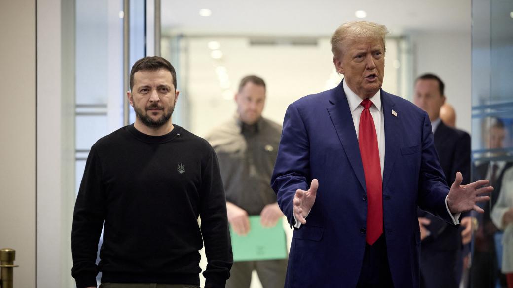 Ukrajnský prezident Volodymyr Zelenskyj a kandidát na amerického prezidenta Donald Trump