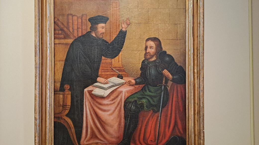 Jan Hus a Jan Žižka v představě umělce z 19. století