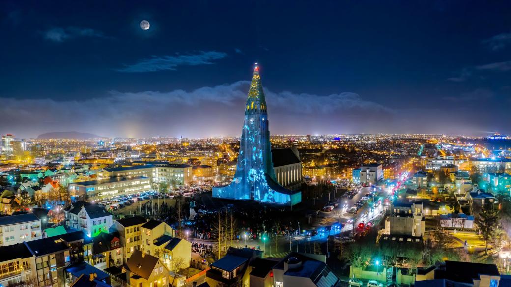 Nejvyšší islandský kostel Hallgrímskirkja v Reykjavíku