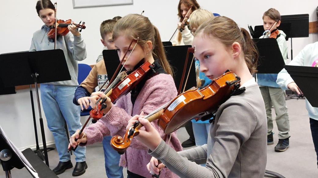 Přípravy na tříkrálový koncert žáků Základní umělecké školy Jihlava