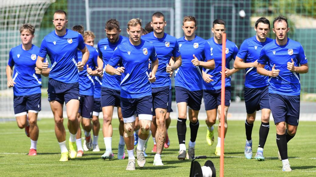 Fotbalisté Plzně na tréninku