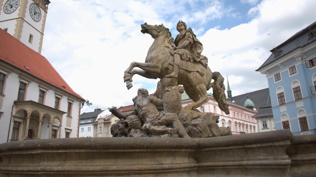 Caesarova kašna v centru Olomouce
