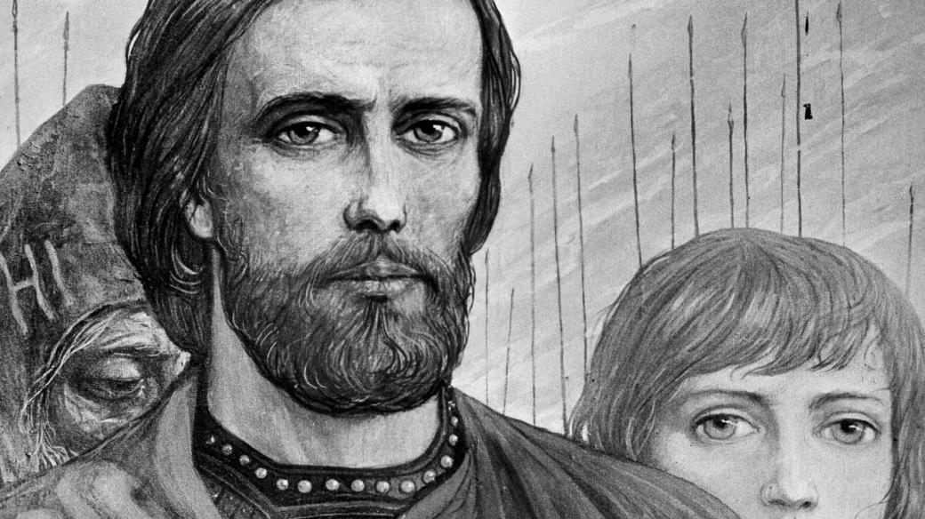 Dmitrij Ivanovič řečený Donský na kresbě Ilji Glazunova