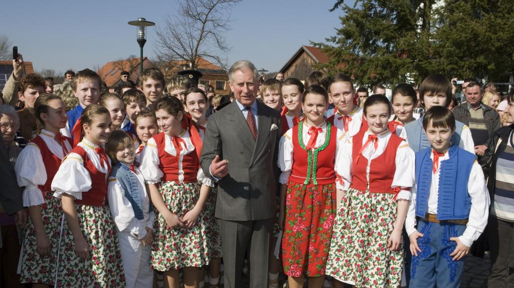 Princ Charles na návštěvě Hostětína v roce 2010