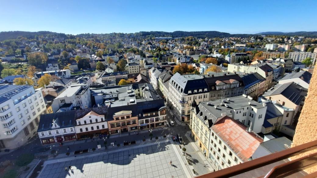 Pohled na Jablonec nad Nisou z radnice