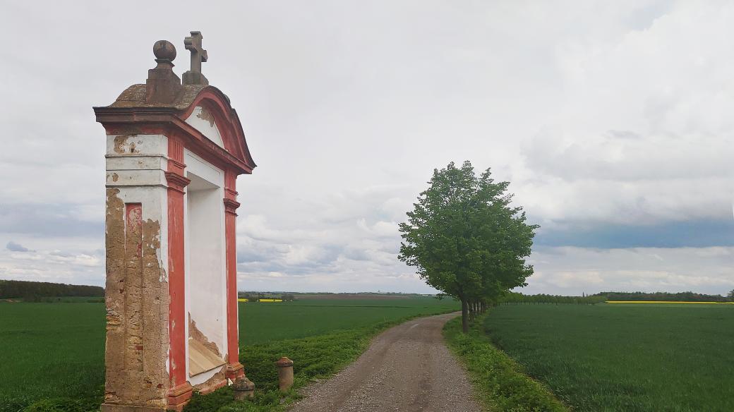 Kaple č. XX je poslední, stojí na konci lipové aleje v polích