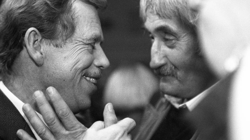 Václav Havel s hercem Pavlem Landovským, 1991