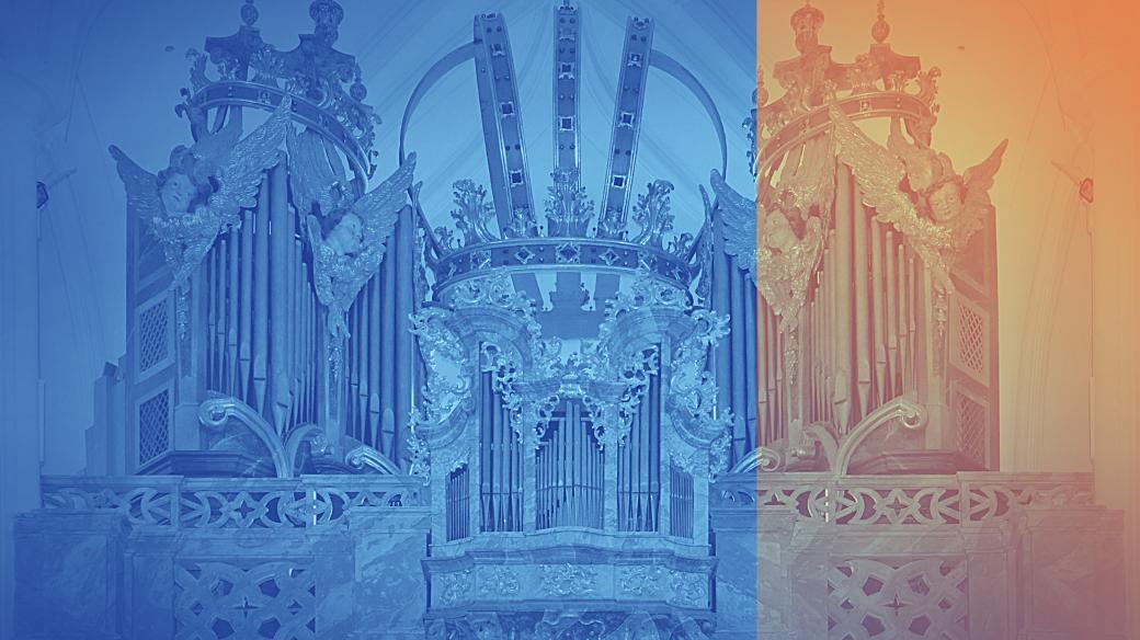 Dřevo a cín. Varhany v Santiniho chrámech