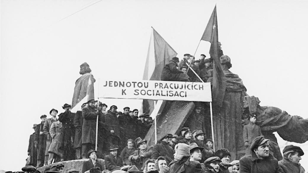 Staroměstské náměstí v Praze 22. února 1948