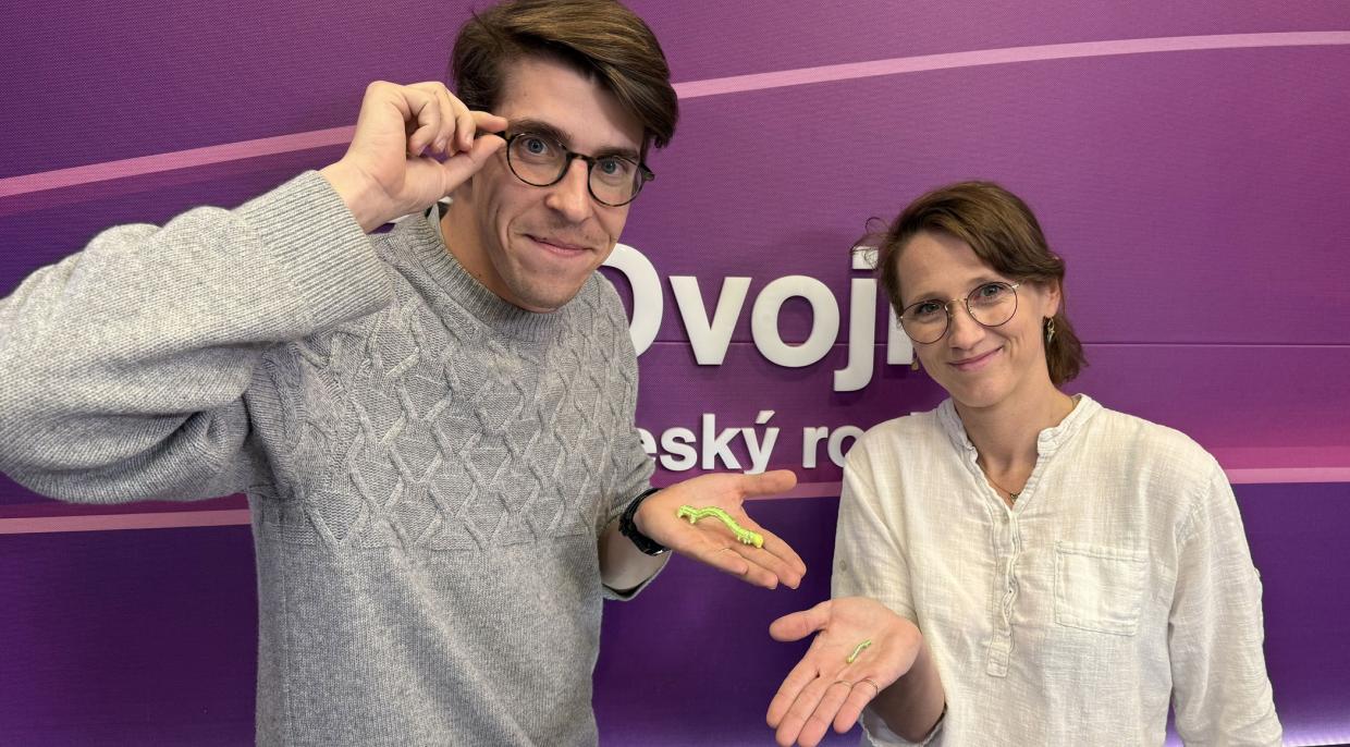 Anna Mrázová a moderátor Jan Lukačevič