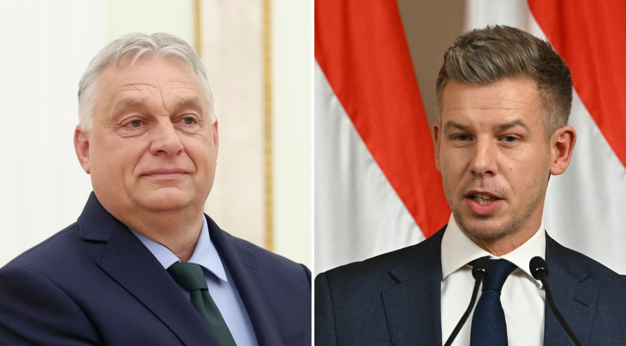 Současný maďarský premiér Viktor Orbán a opoziční lídr Péter Magyar