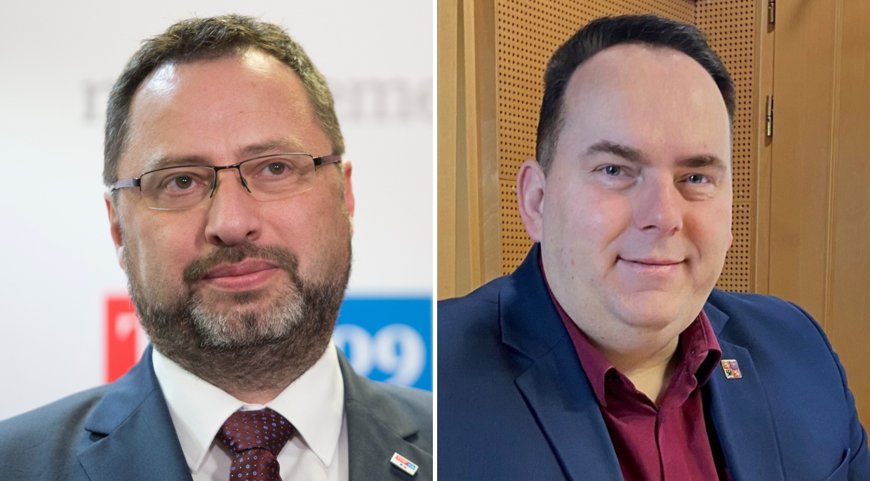 Michal Kučera (TOP 09) a Jan Hrnčíř (SPD)