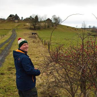 Marek Řeháček, průvodce pořadu Putování Libereckým krajem, na cestě na Curia Vítkov
