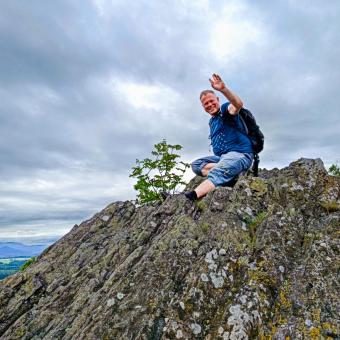 Marek Řeháček na vrchu Stříbrník nad Křižany