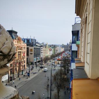 Výhled z balkonu Domu U Doušů