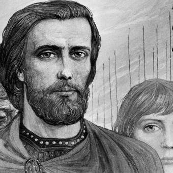 Dmitrij Ivanovič řečený Donský na kresbě Ilji Glazunova