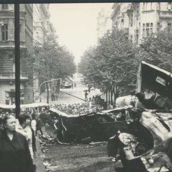 Italská ulice, pohled na Vinohradskou v roce 1968