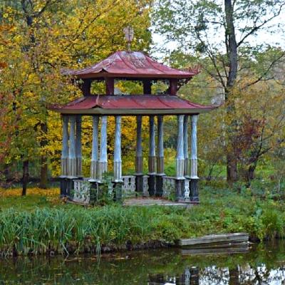 Podzamecká zahrada Kroměříž – Čínský pavilon. Jedna z památek, kterou chce Czech National trust zachránit