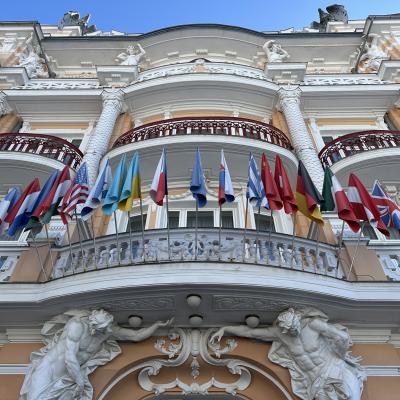 Jedna z budov v Mariánských Lázních
