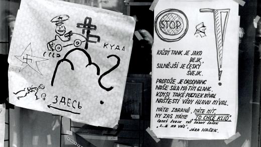 Karikatury a plakáty proti okupantům