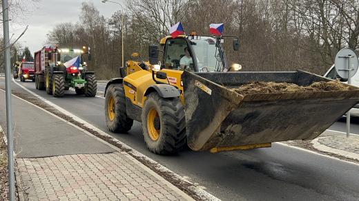 Protest zemědělců v České Lípě 6. února 2024