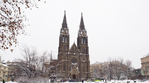 Zasněžená Praha 10.1.2010 - Náměstí Míru