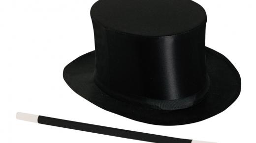 Kouzelnický cylindr a hůlka