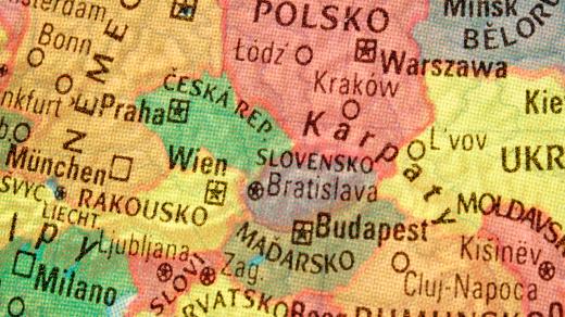 Globus politicky, Střední Evropa, Česká a Slovenská republika