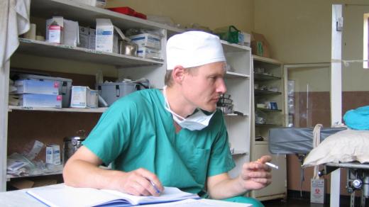 Jan Trachta v rámci humanitární pomoci organizace Lékaři bez hranic v Kongu
