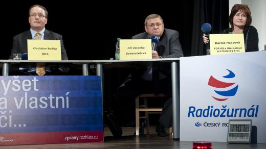 Speciál Martina Veselovského z Ústí nad Labem, (zleva) Vladislav Raška, Jiří Zelenka a Karola Haasová