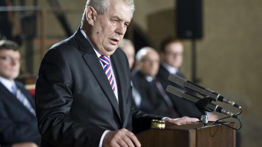 Inaugurace nového prezidenta. Nový prezident Miloš Zeman při prezidentském  projevu