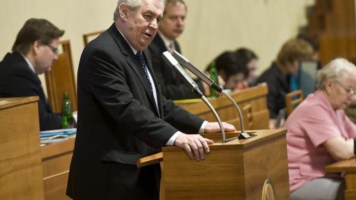 Prezident republiky Miloš Zeman se zúčastnil 6. schůze Senátu PČR