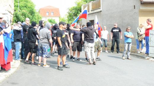 Střet policie se sympatizanty Dělnické strany sociální spravedlnosti v Duchcově