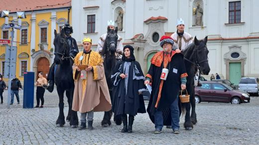 Uherské Hradiště, tříkrálový průvod městem 2024