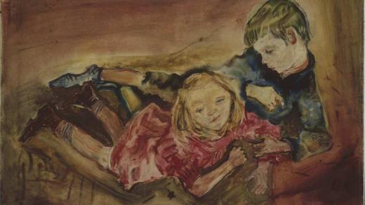 Oskar Kokoschka, Hrající si děti, olej na plátně, 1909