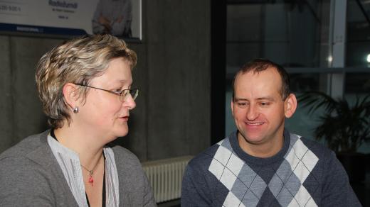 Jan Říha, nevidomý horolezec, a Slávka Hocká z Nadace Sirius