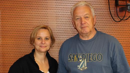 František Jedlička s moderátorkou Tamarou Peckovou