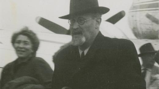 Návrat nového vrchního rabína prof. dr. Gustava Sichera z Palestiny do Prahy, 24. června 1947