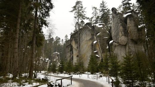 Adršpašské skály v zimě