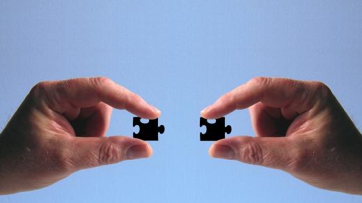 Ruce, puzzle, skládačka