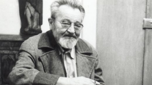 Jan Werich s Jaromírem Pelclem na Kampě v roce 1975