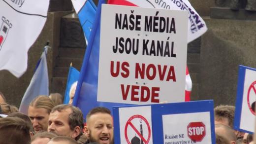 Demonstrace SPD na Václavském náměstí