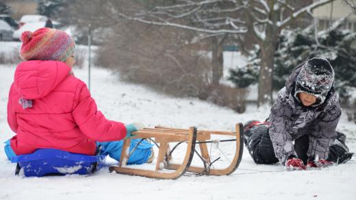 Zima, počasí, sáňky, sáňkování, boby, bobování, sníh