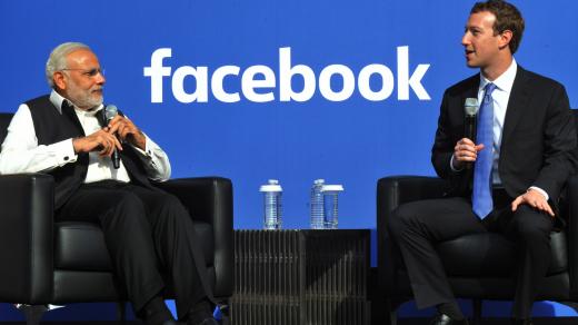 Narendra Modi a Mark Zuckerberg
